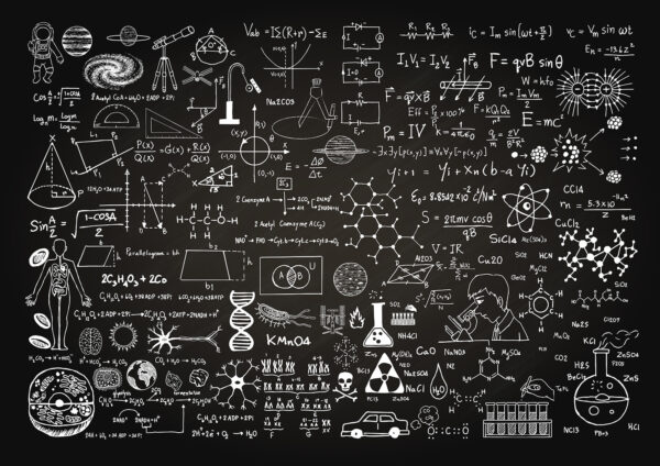 Tábla matematikai szimbólumokkal és képletekkel Tábla matematikai szimbólumokkal és képletekkel