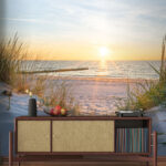 Fotótapéta Strand fűvel és vízzel