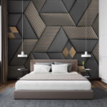 Fotótapéta Geometrikus elegancia szürke és sárgaréz színekben