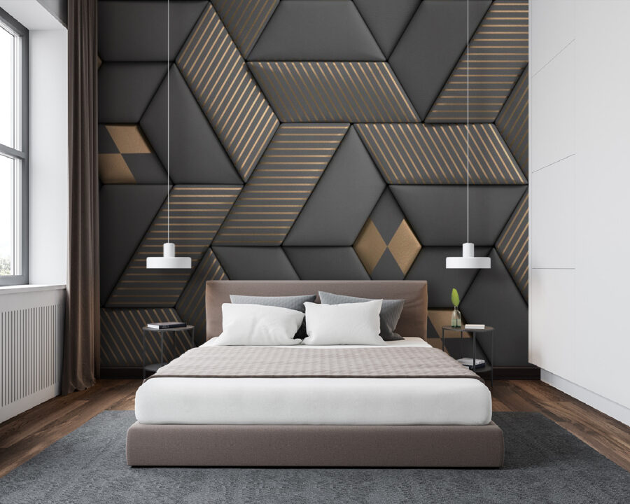 Geometrikus elegancia szürke és sárgaréz színekben. Geometrikus elegancia szürke és sárgaréz színekben.