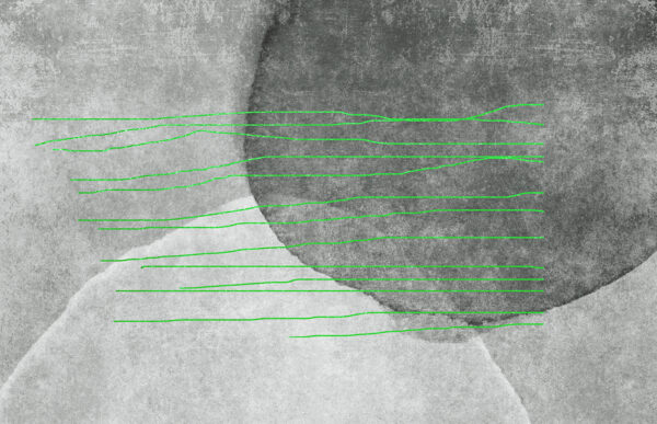 A grey and white background with green lines