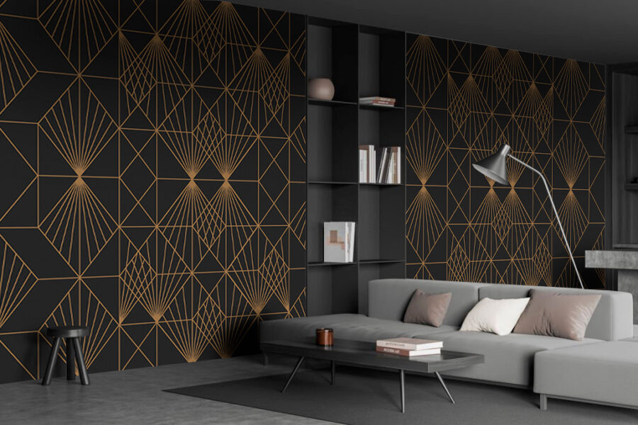 Elegáns geometriai mintázatú fémes mintázat