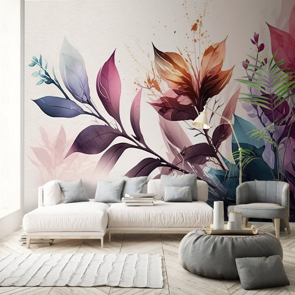 Vibrant foliage in soft pastel hues Vibrant foliage in soft pastel hues