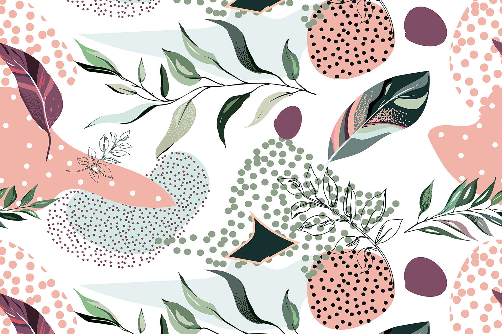 Pattern of leaves and fruits Pattern of leaves and fruits