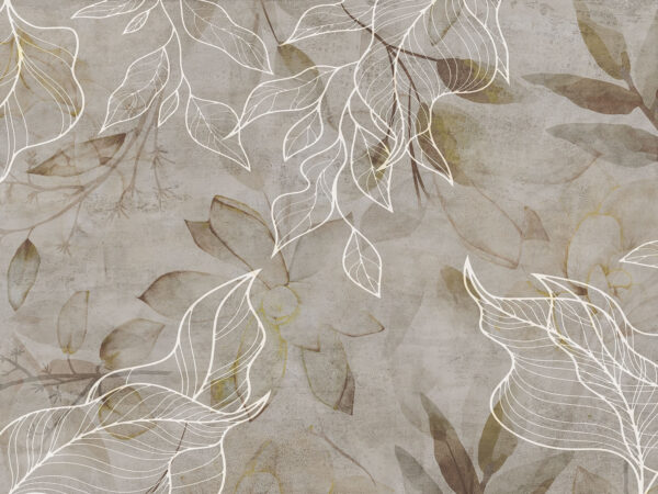 Elegant leaves on a textured background