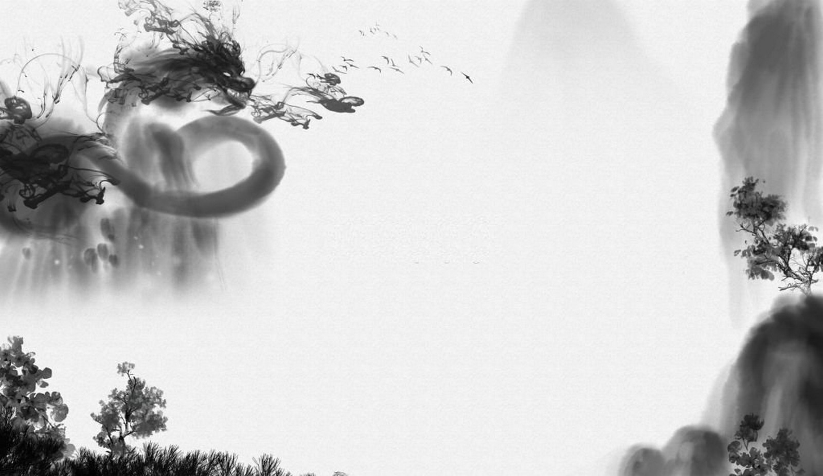 Black and white image of a dragon Black and white image of a dragon