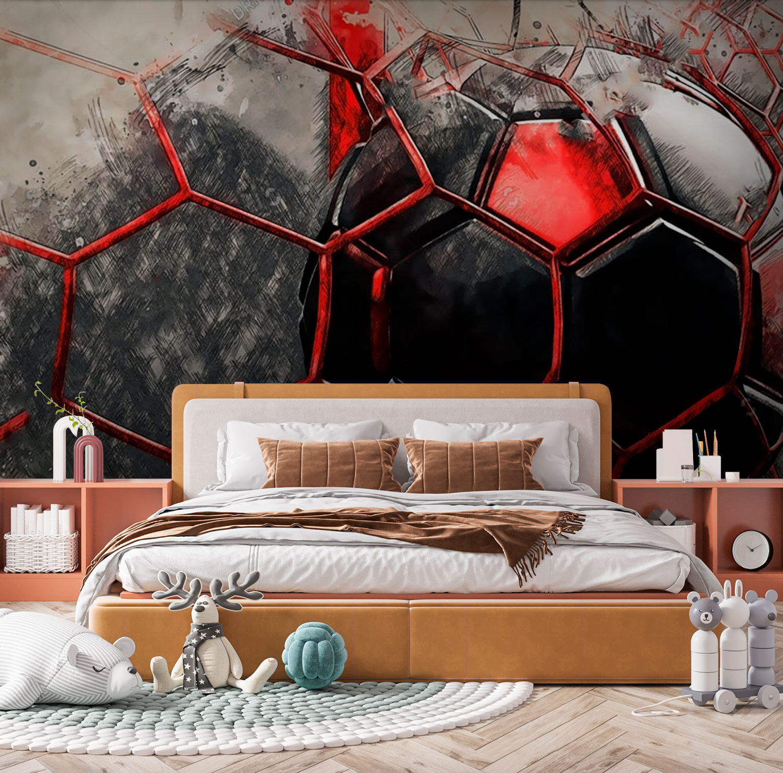 Football ball in a net Football ball in a net