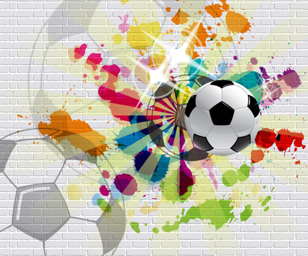 Futball labda egy téglafalra Futball labda egy téglafalra