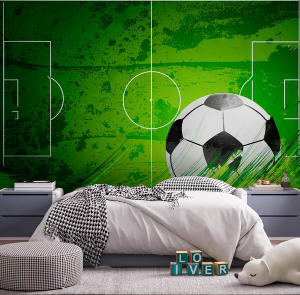 Futball labda egy zöld pályán Futball labda egy zöld pályán