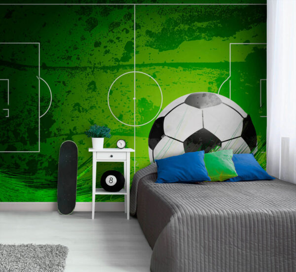 Futball labda egy zöld pályán Futball labda egy zöld pályán