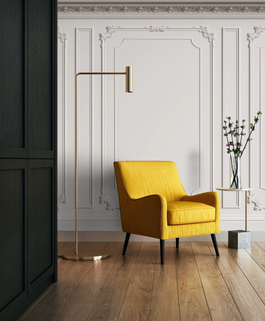 White wall with molding White wall with molding