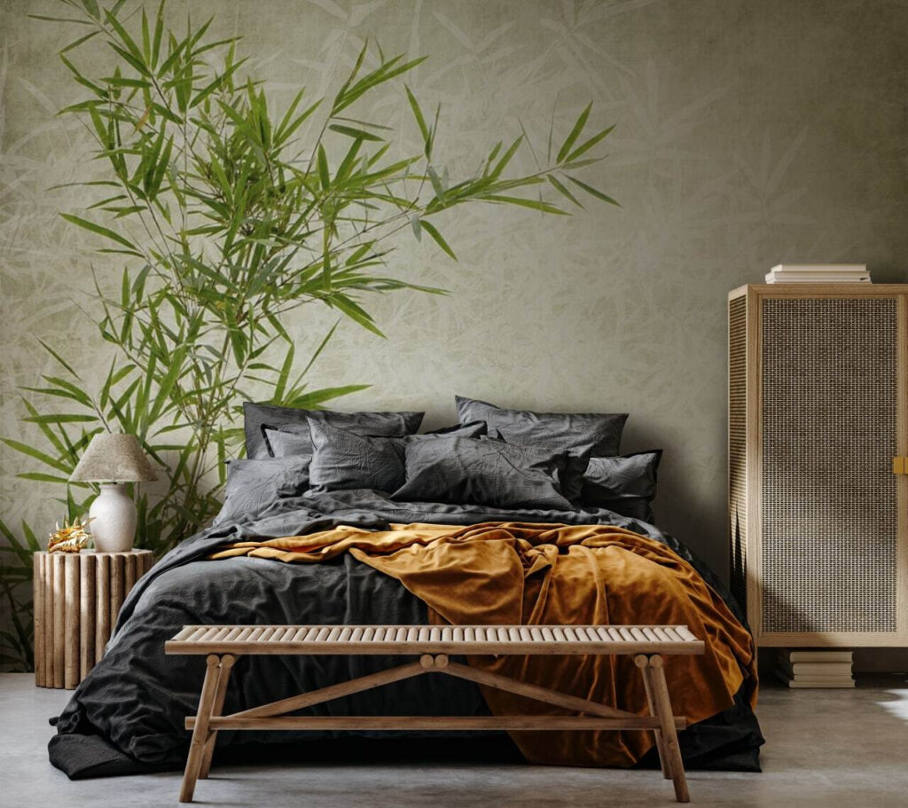 Lush bamboo against a textured background Lush bamboo against a textured background