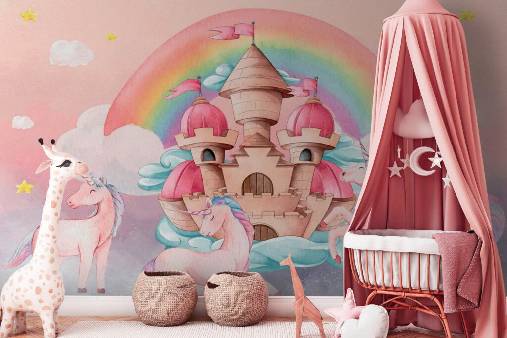 Unicorns and a castle Unicorns and a castle