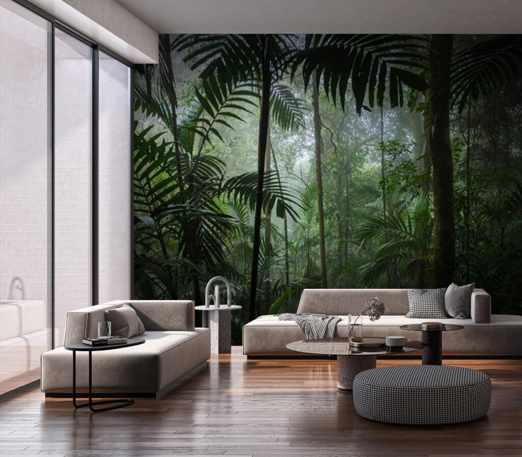 Dense forest with tall trees Dense forest with tall trees