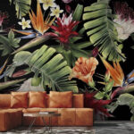 Fotótapéta Virágos minta virágokkal és levelekkel