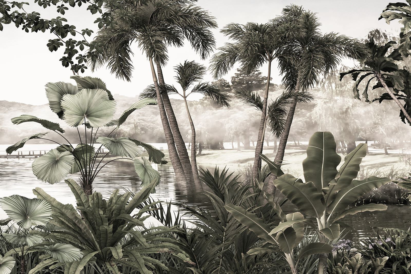 u72340p - Pálmafák csoportja a vízben - tegory