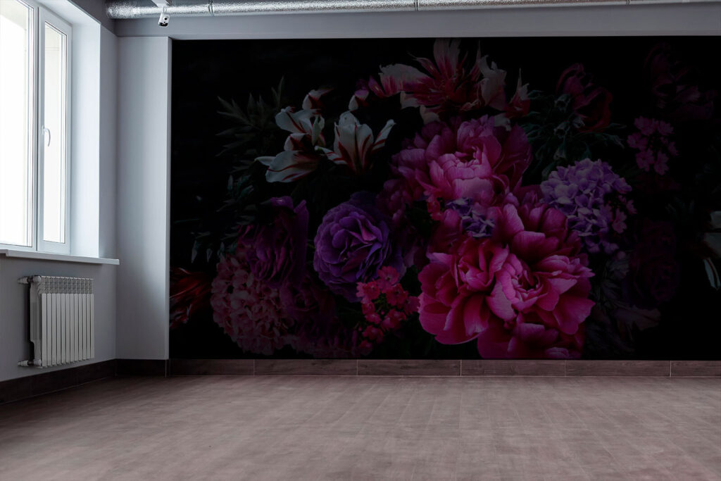 Group of flowers on a black background Group of flowers on a black background