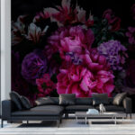 Fotótapéta Virágok csoportja fekete háttéren