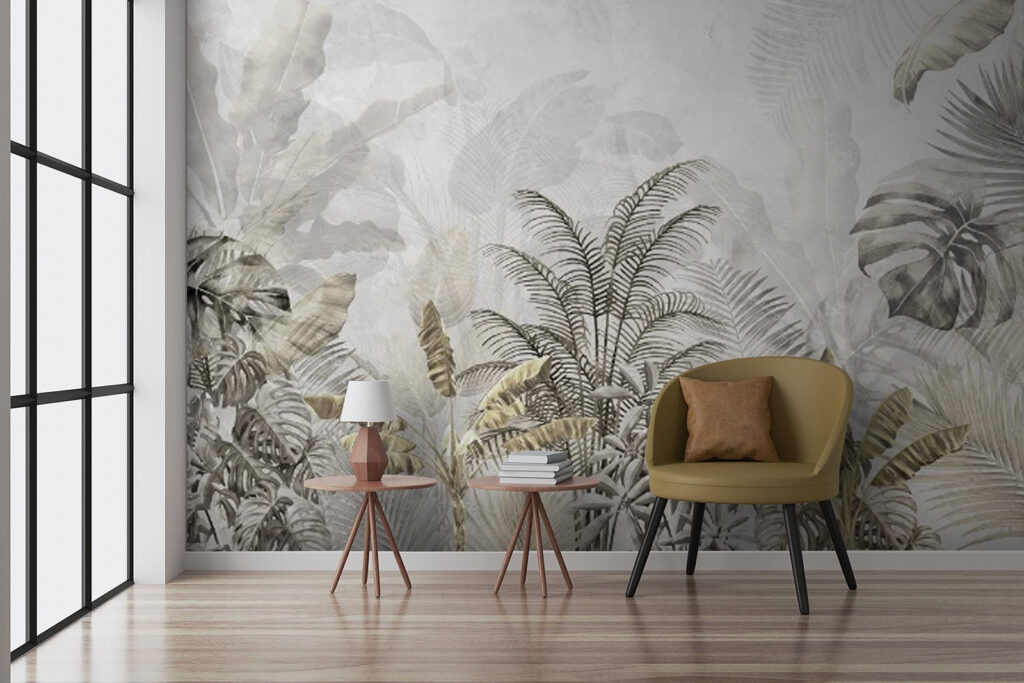 Tropical leaves in soft silhouette Tropical leaves in soft silhouette