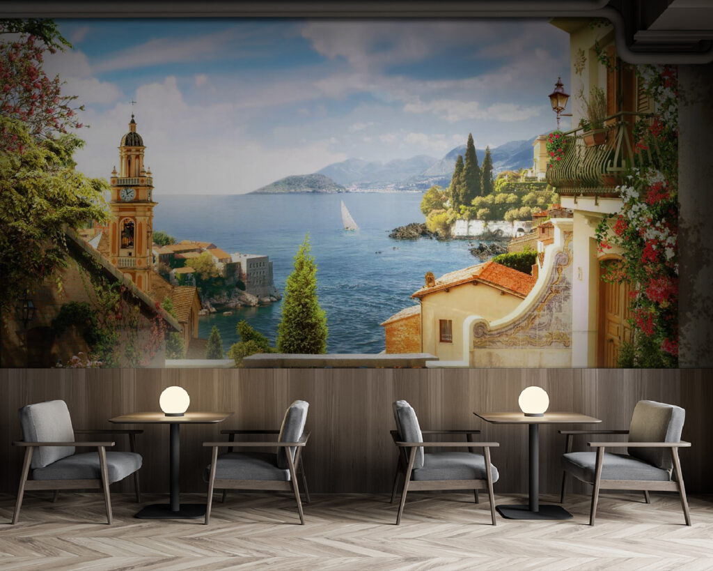 View of a town from a balcony View of a town from a balcony