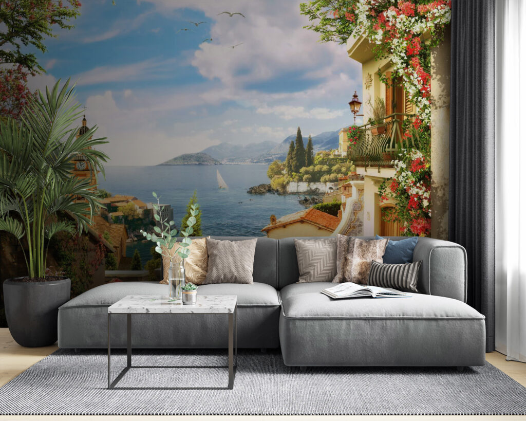 View of a town from a balcony View of a town from a balcony