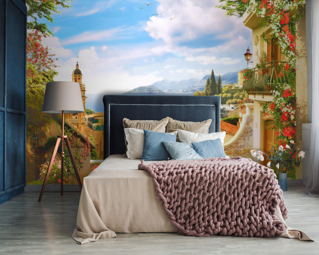 View of a town from a balcony View of a town from a balcony