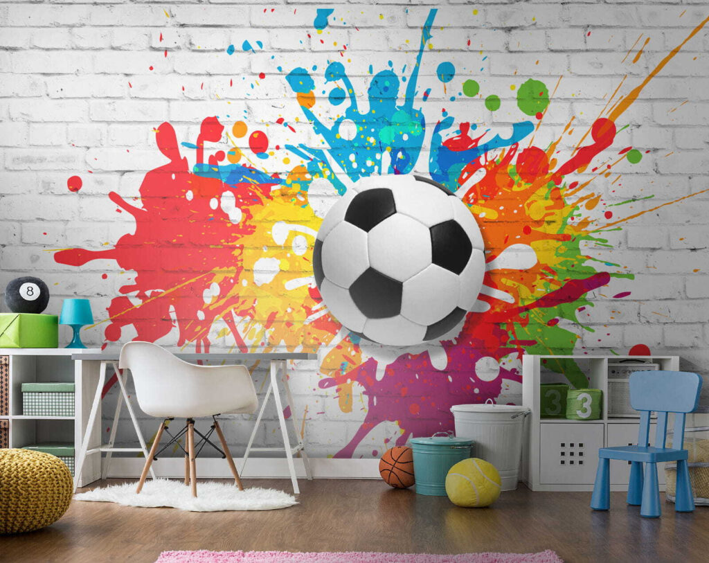 Football ball on a brick wall Football ball on a brick wall