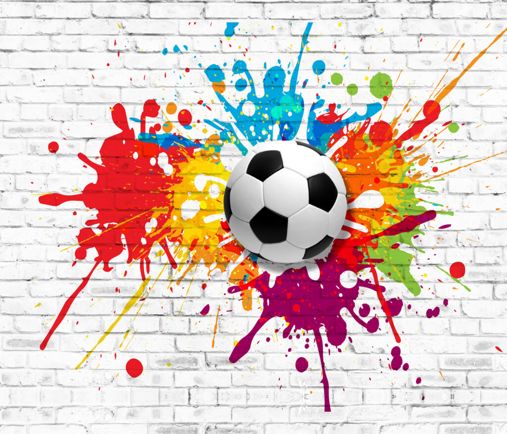 Futball labda egy téglafalra Futball labda egy téglafalra