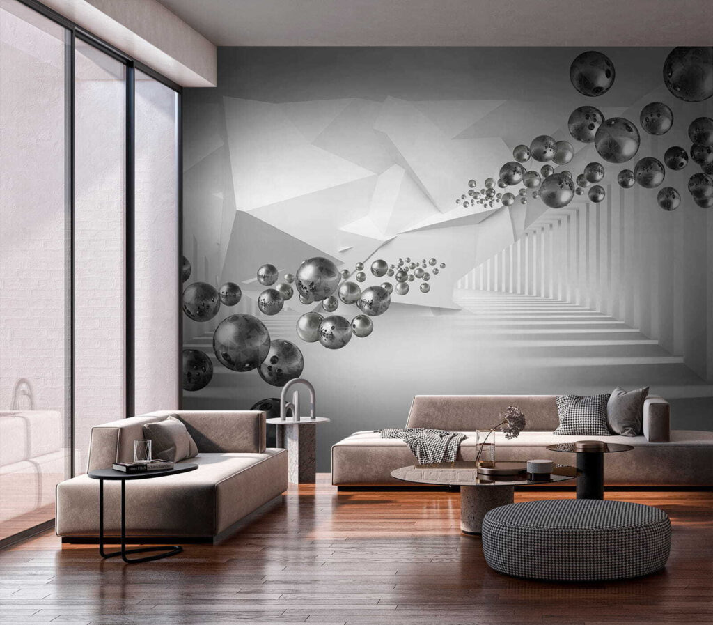 White room with white walls and white columns White room with white walls and white columns