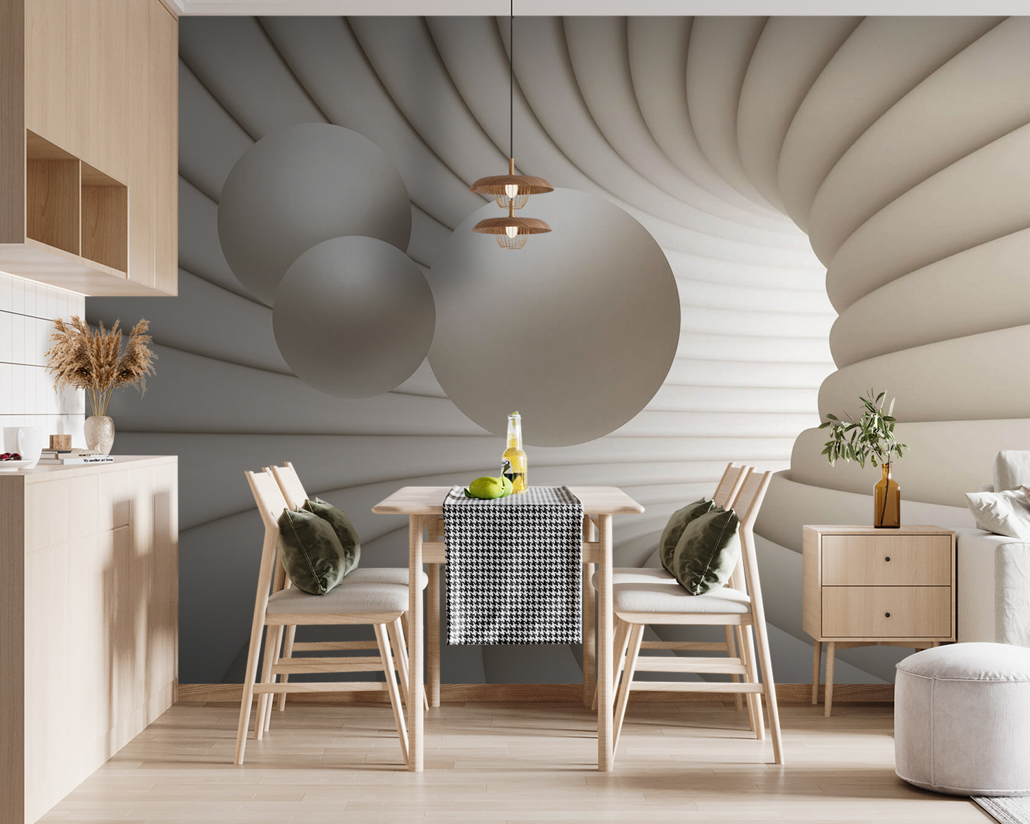 White circular object with balls White circular object with balls