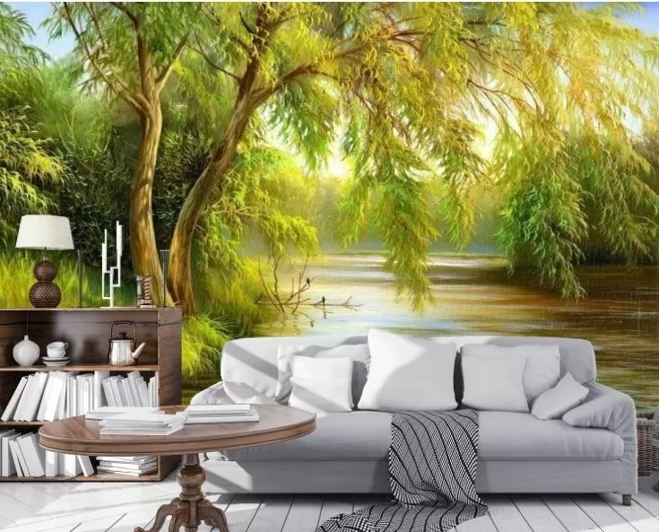 River with trees and grass