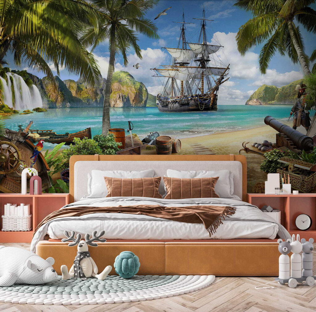 Pirate ship on a beach Pirate ship on a beach