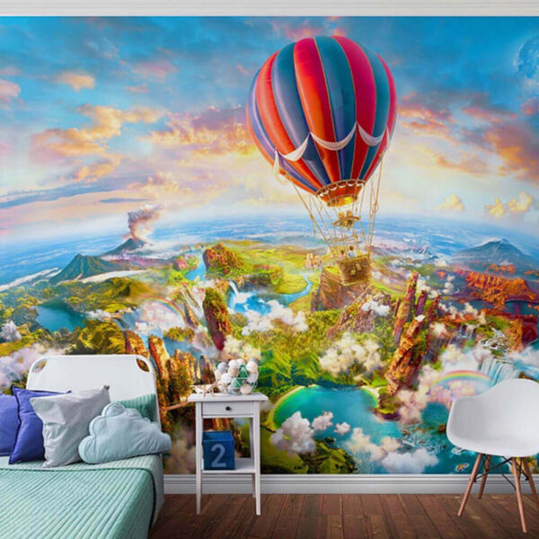 Hőlégballon a táj felett Hőlégballon a táj felett