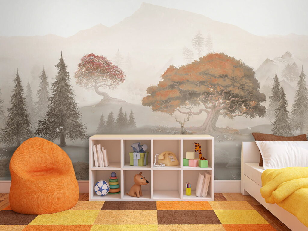 u62117pir3 1024x766 - Festmény egy erdő fákkal és hegyekkel - tegory