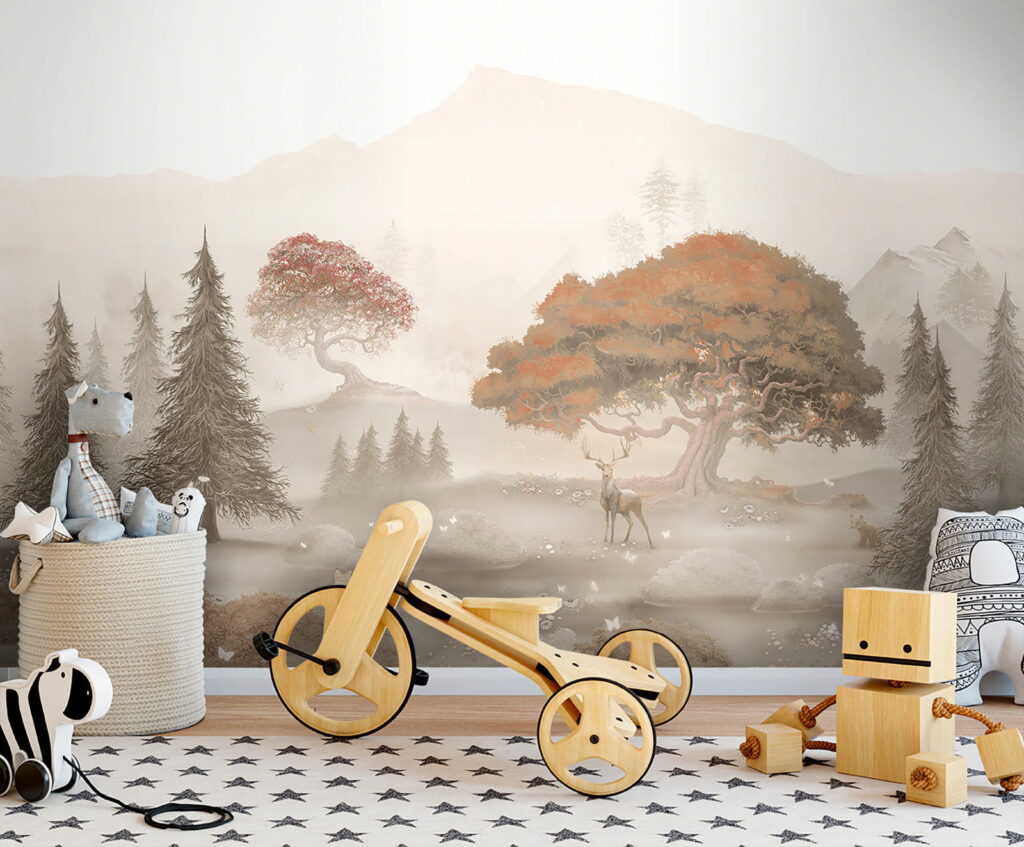 u62117pir2 1024x847 - Festmény egy erdő fákkal és hegyekkel - tegory