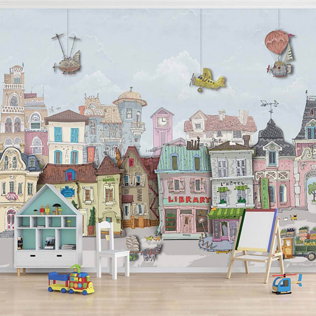 Épületcsoport autókkal és repülőgépekkel u62113pir1m - Épületcsoport autókkal és repülőgépekkel - tegory