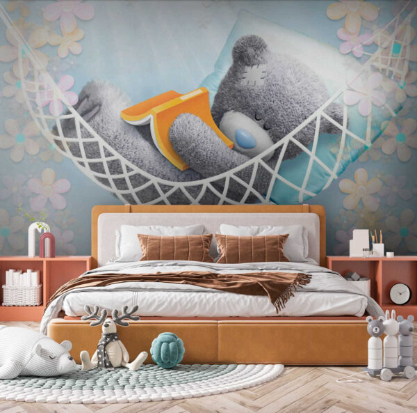 Teddy maci alszik egy függőágyban Teddy maci alszik egy függőágyban
