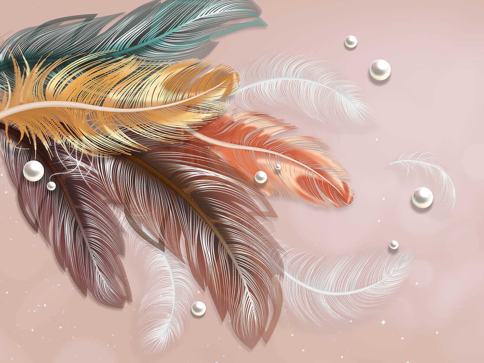 u59817p - Színes tollak és gyöngyök csoportja - tegory