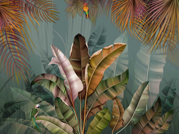 Tropical foliage with vibrant colors