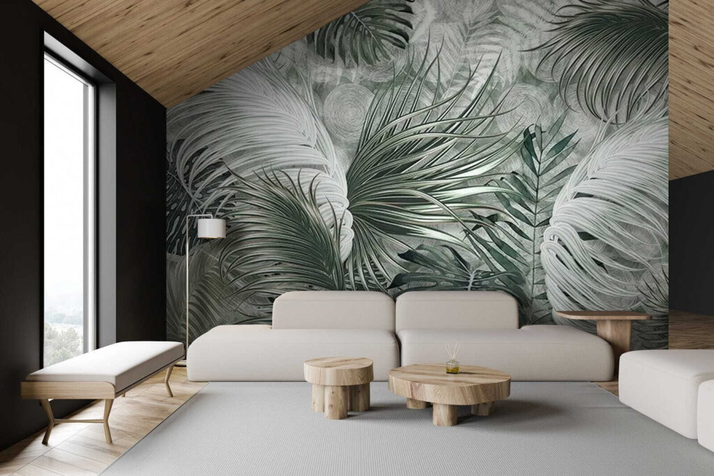 Group of leaves on a white surface Group of leaves on a white surface