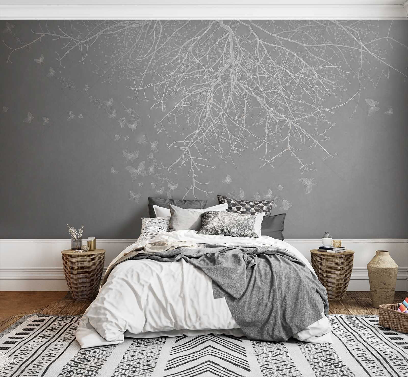 Tree with butterflies flying Tree with butterflies flying