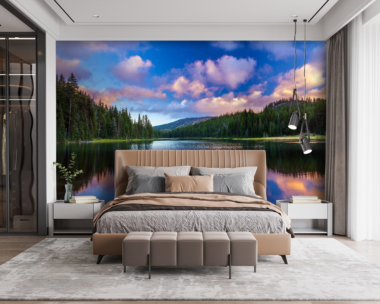 u58610pib115m - Fákkal és hegyekkel körülvett tó - tegory