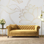 Fotótapéta Virágok mintája fehér háttéren