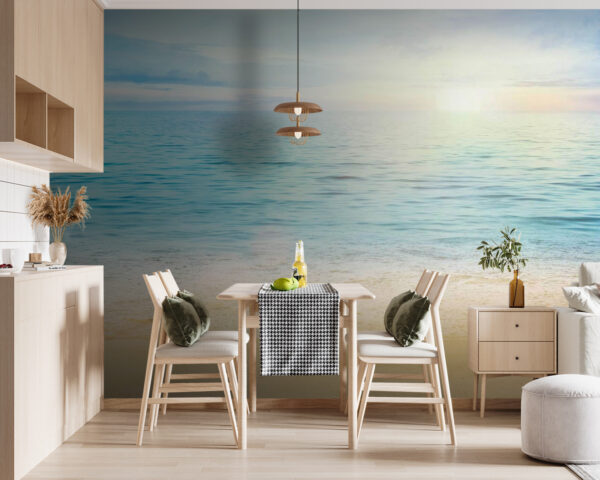 Homokos strand kék vízzel és kék éggel Homokos strand kék vízzel és kék éggel