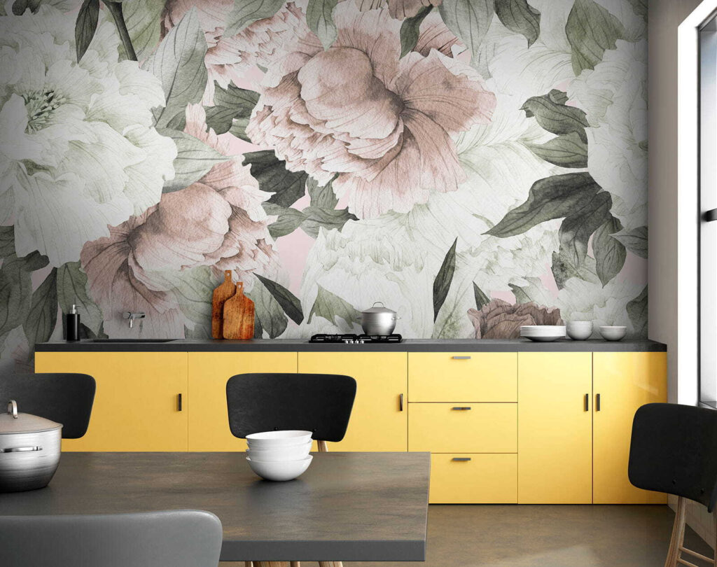 Delicate floral patterns in soft hues