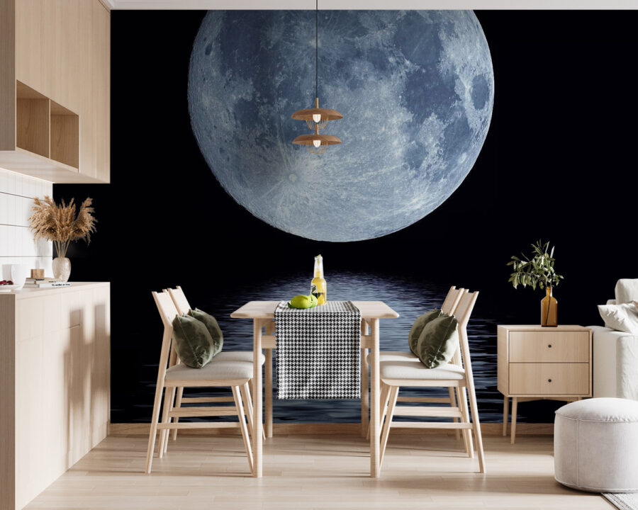 Wall murals Full moon over water