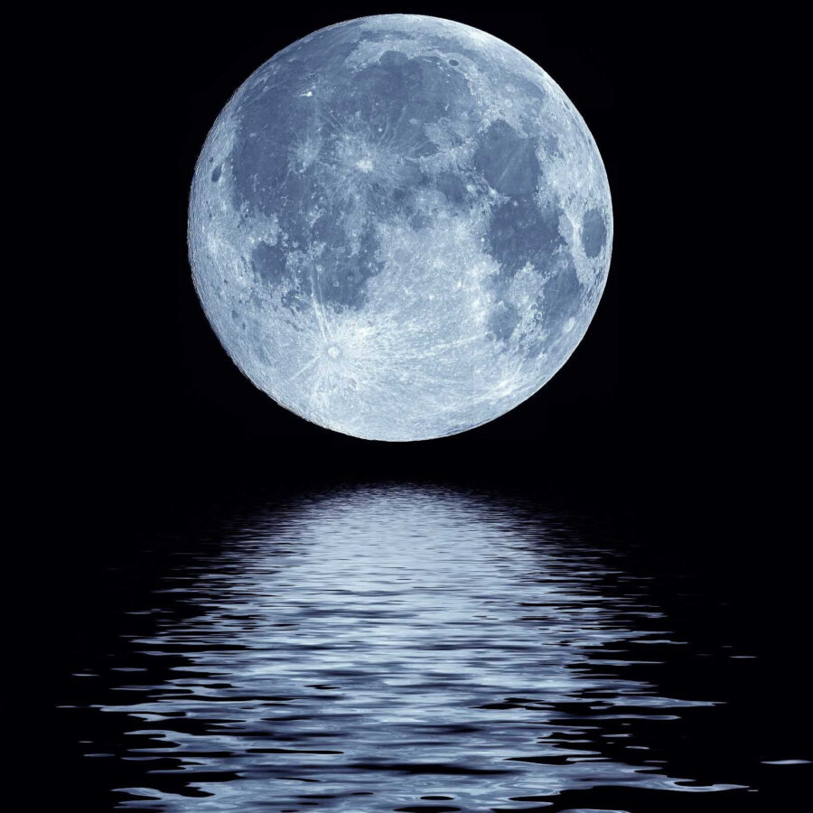 Wall murals Full moon over water