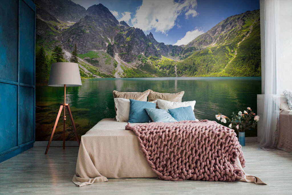 Lake surrounded by mountains Lake surrounded by mountains