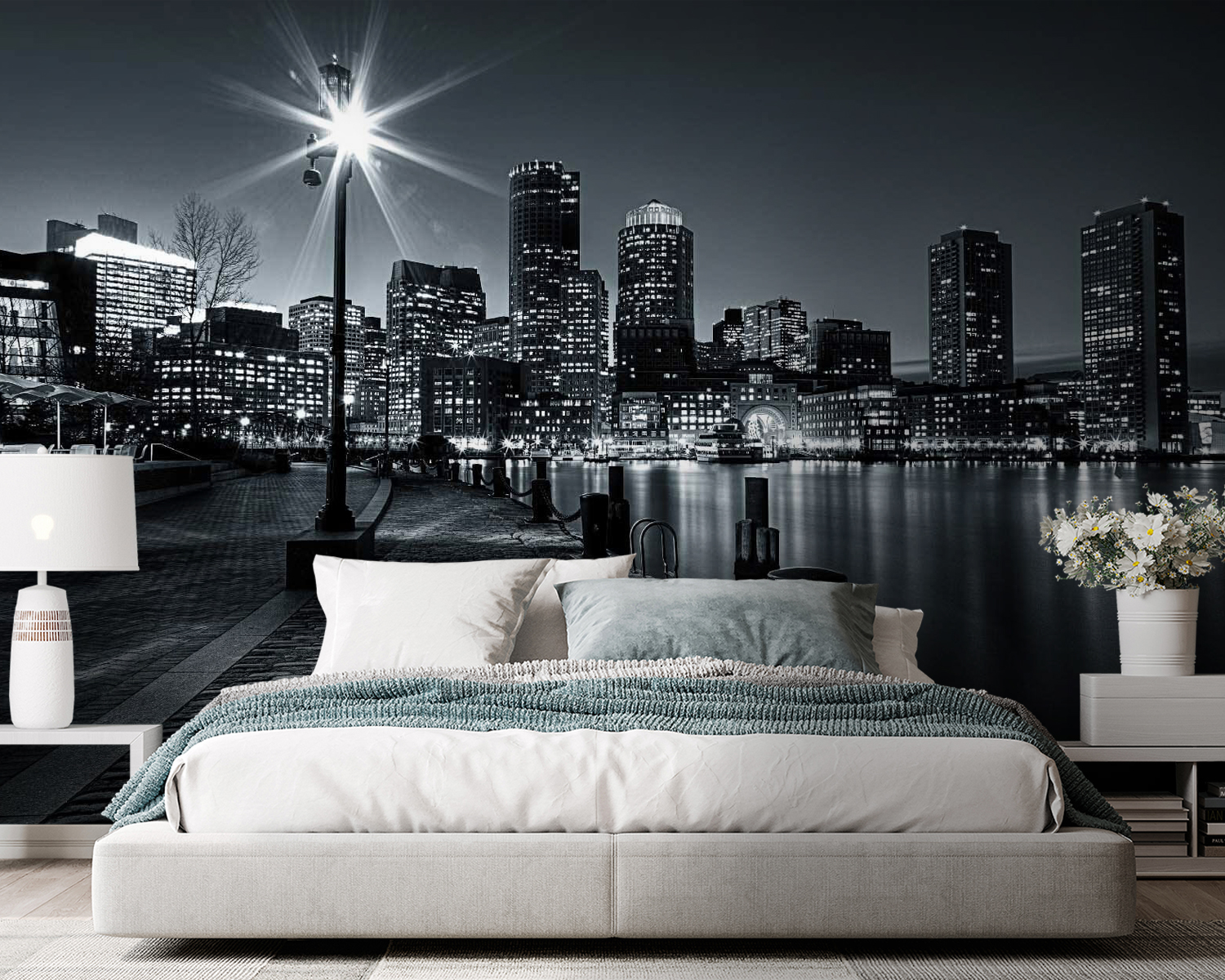 u54150pib105m - A város látképe a vízen lévő fényekkel - tegory