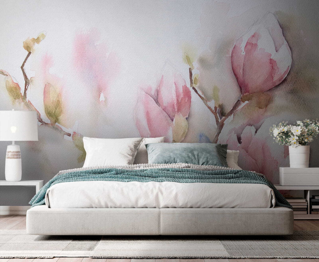 Watercolor painting of pink flowers Watercolor painting of pink flowers